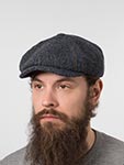 Кепка STETSON арт. 6870702 HATTERAS HERRINGBONE VIRGIN WOOL (синий / коричневый / желтый)